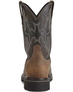 Ariat Men's Sierra Pull On Work Boots - Steel Toe -Ariat Western Outfitters 030661 B8 BK