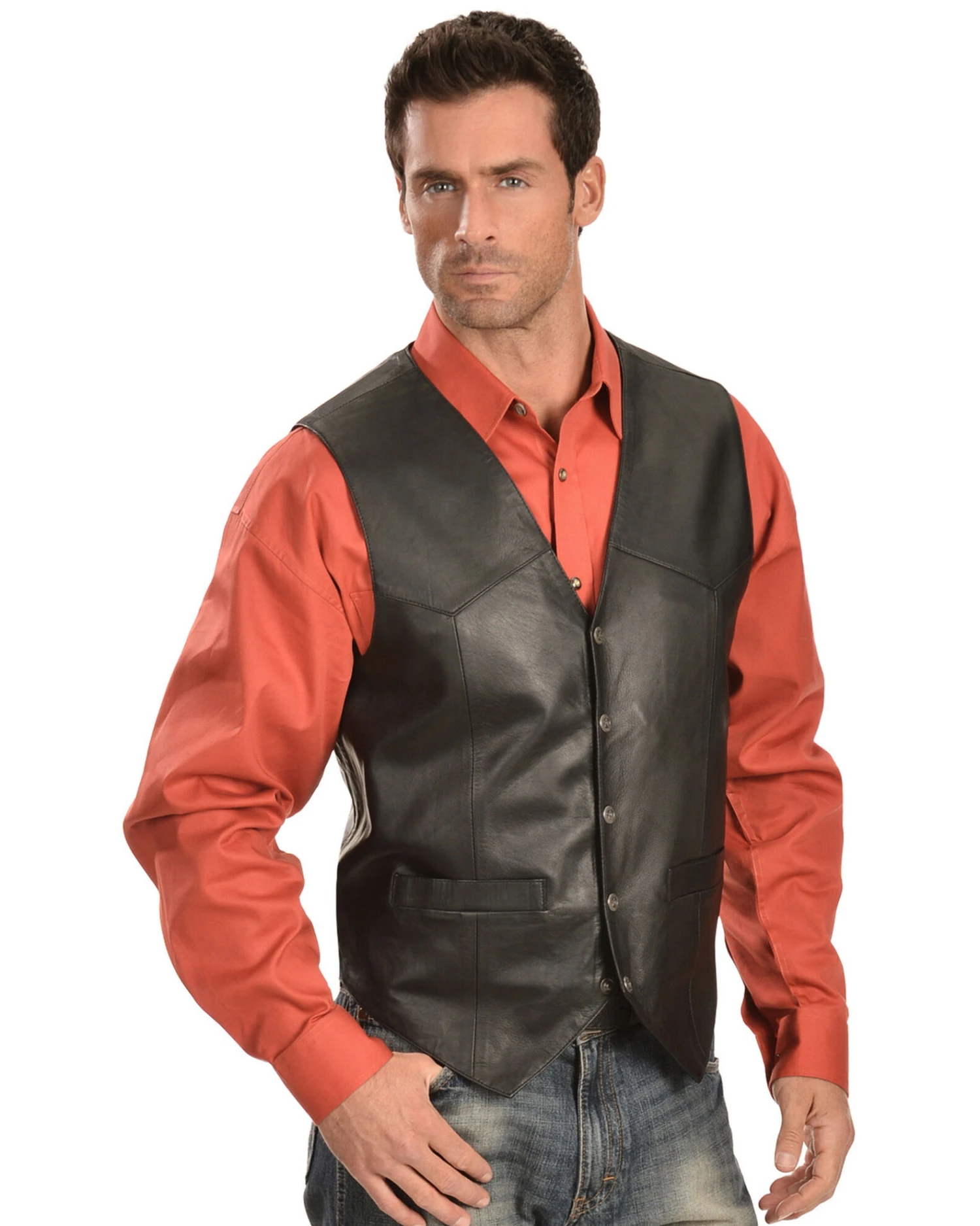 Scully Men's Lamb Leather Vest 1 Scully Men's Lamb Leather Vest