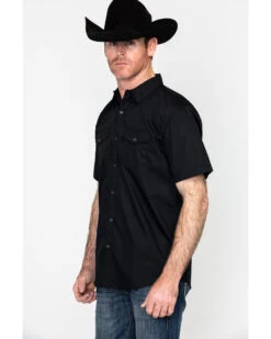 Gibson Men's Solid Short Sleeve Snap Western Shirt - Big -Ariat Western Outfitters 2000211603 001 P3