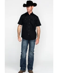 Gibson Men's Solid Short Sleeve Snap Western Shirt - Big -Ariat Western Outfitters 2000211603 001 P6