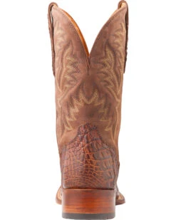 El Dorado Men's Handmade Caiman Back Brass Stockman Boots - Broad Square Toe -Ariat Western Outfitters 2000221949 221 BK