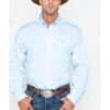 Cinch Men's Light Blue Stripe Long Sleeve Button-Down Shirt
