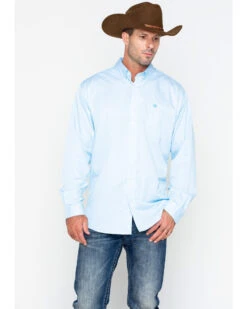 Cinch Men's Light Blue Stripe Long Sleeve Button-Down Shirt -Ariat Western Outfitters 2000240147 450 P5