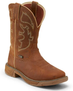 Justin Men's Stampede Rush Waterproof Western Work Boots - Steel Toe