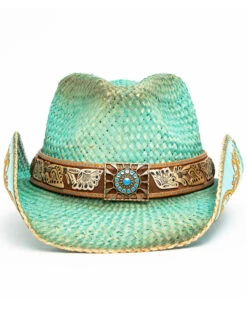 Shyanne Women's Cactus Flower Western Straw Hat  -Ariat Western Outfitters 2000289844 400 P4