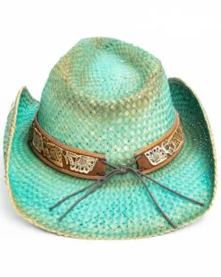 Shyanne Women's Cactus Flower Western Straw Hat  -Ariat Western Outfitters 2000289844 400 P5