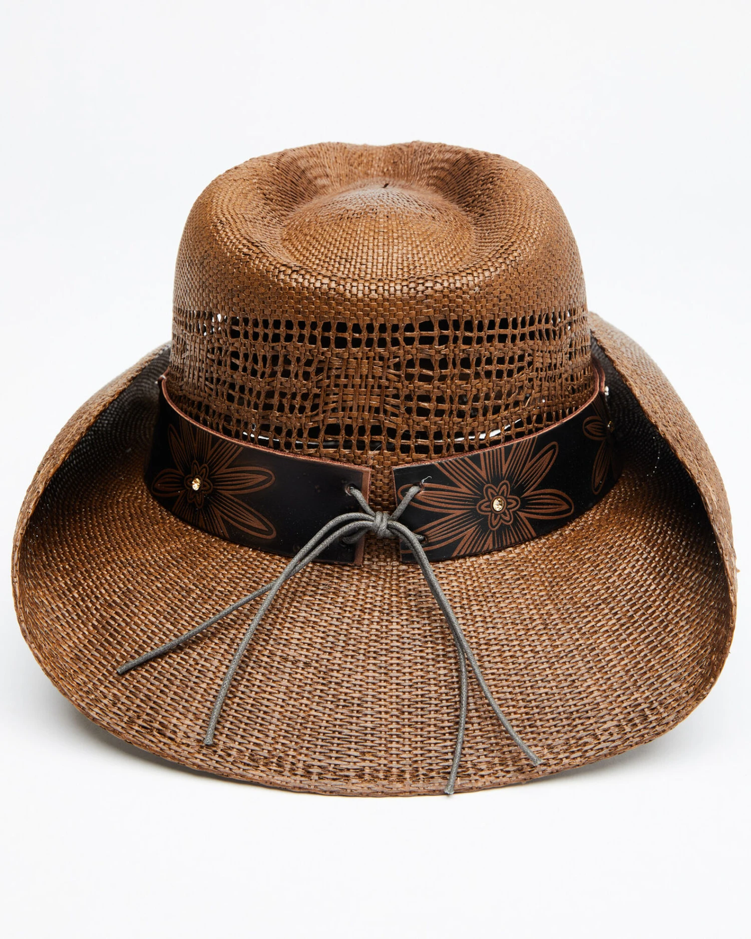 Shyanne Women's Brown Shane Raffia Straw Western Hat 2 Shyanne Women's Brown Shane Raffia Straw Western Hat - Image 2