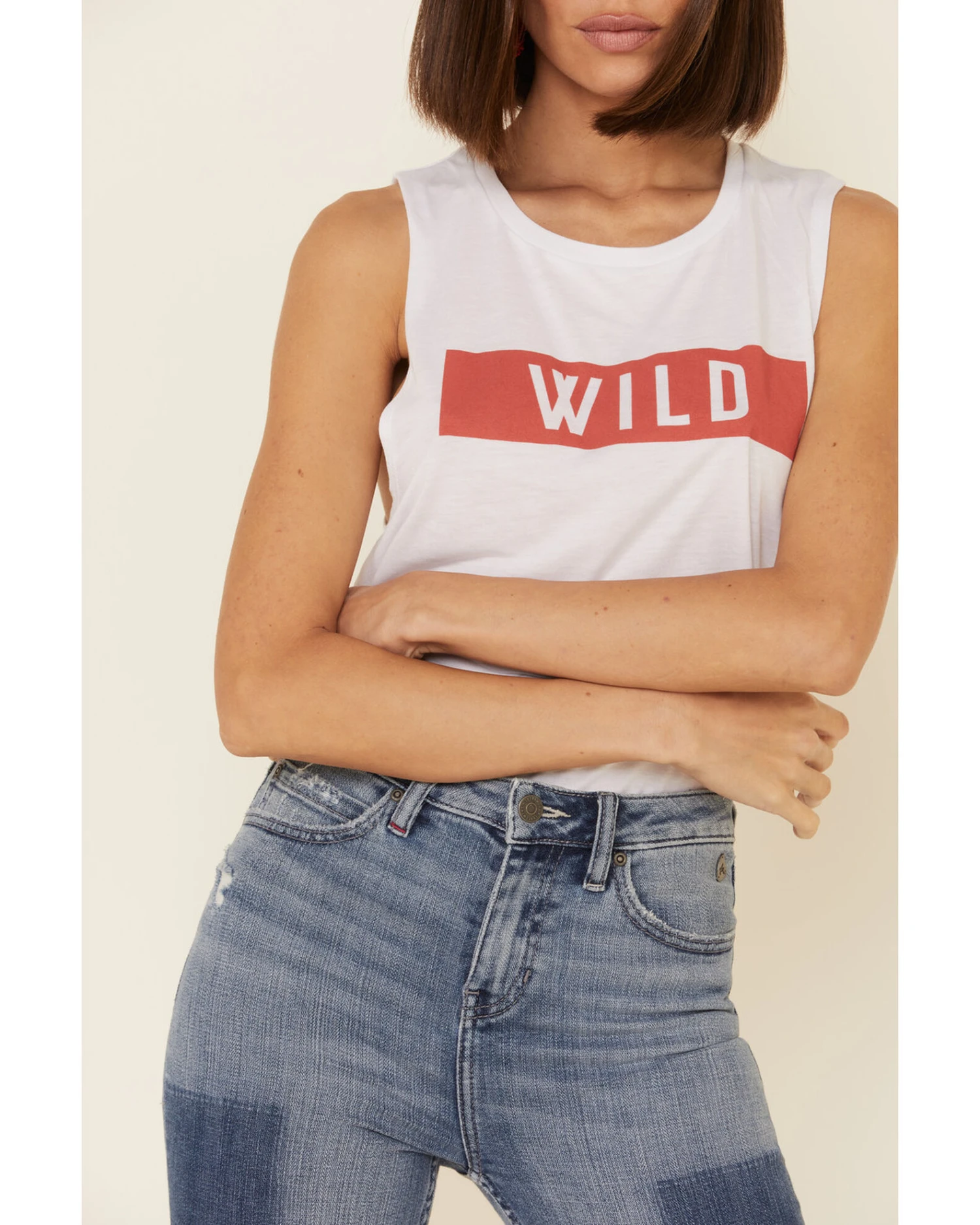 Wondery Women's Wild Bar Graphic Muscle Tank Top 3 Wondery Women's Wild Bar Graphic Muscle Tank Top - Image 3