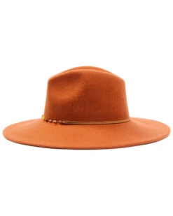 Shyanne Women's Rust Copper Beaded Rust Band Wool Felt Western Fedora Hat  -Ariat Western Outfitters 2000339993 220 P3