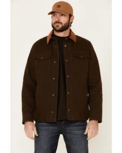 Pendleton Men's Solid Olive Canvas Snap-Down Shirt Jacket