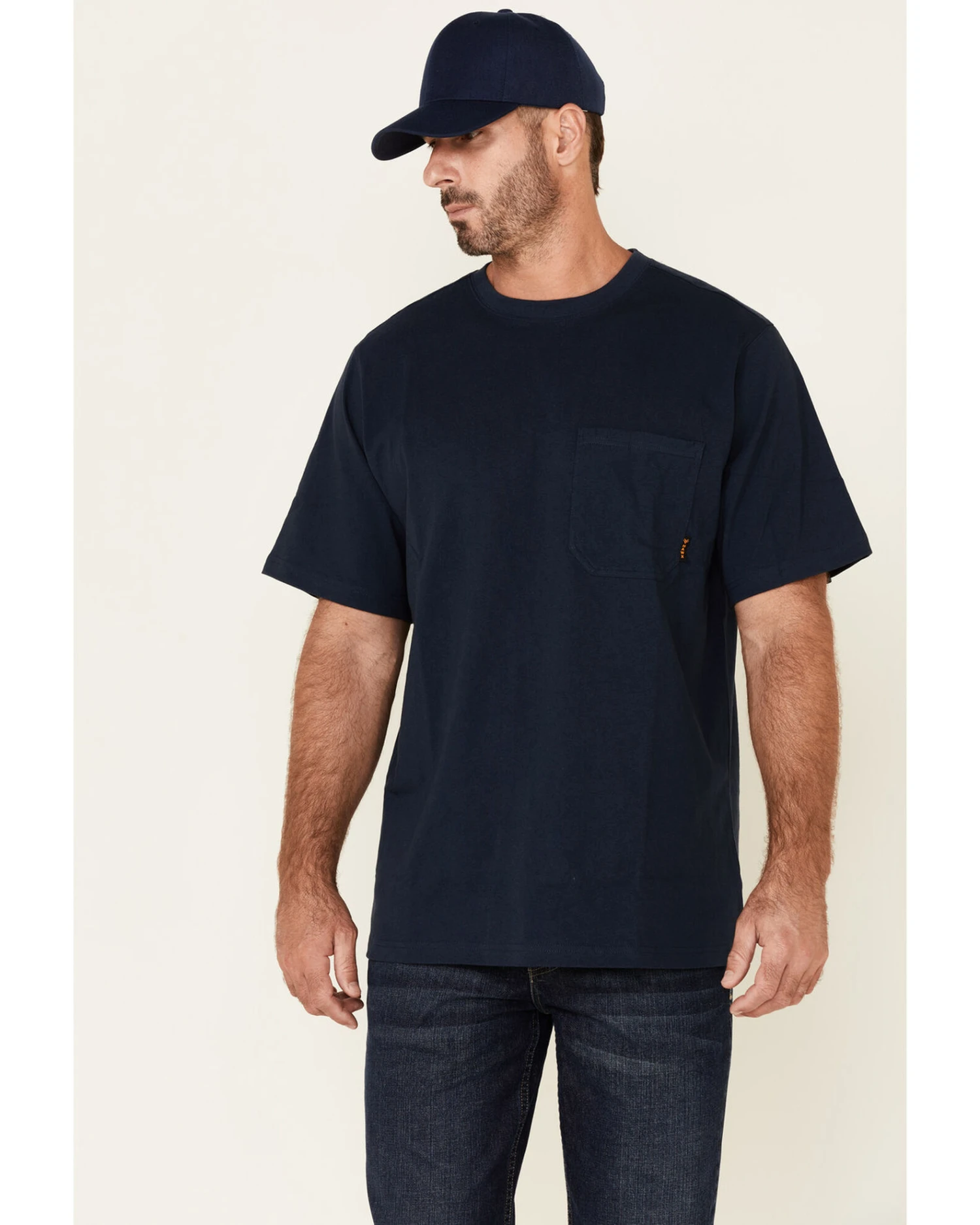 Hawx Men's Solid Navy Forge Short Sleeve Work Pocket T-Shirt 1 Hawx Men's Solid Navy Forge Short Sleeve Work Pocket T-Shirt