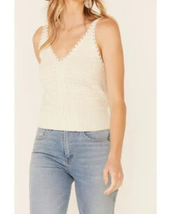 Wishlist Women's Cream Sweater-Knit Pointelle Tank Top 6 Wishlist Women's Cream Sweater-Knit Pointelle Tank Top -Ariat Western Outfitters 2000349765 110 P3