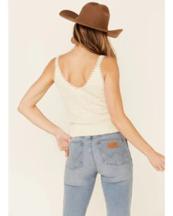 Wishlist Women's Cream Sweater-Knit Pointelle Tank Top 7 Wishlist Women's Cream Sweater-Knit Pointelle Tank Top -Ariat Western Outfitters 2000349765 110 P4