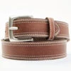Hawx Men's Brown Triple Contrast Stitch Leather Work Belt