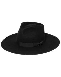 Shyanne Women's Stiff Brim Grossgrain Wool Felt Fedora Hat 