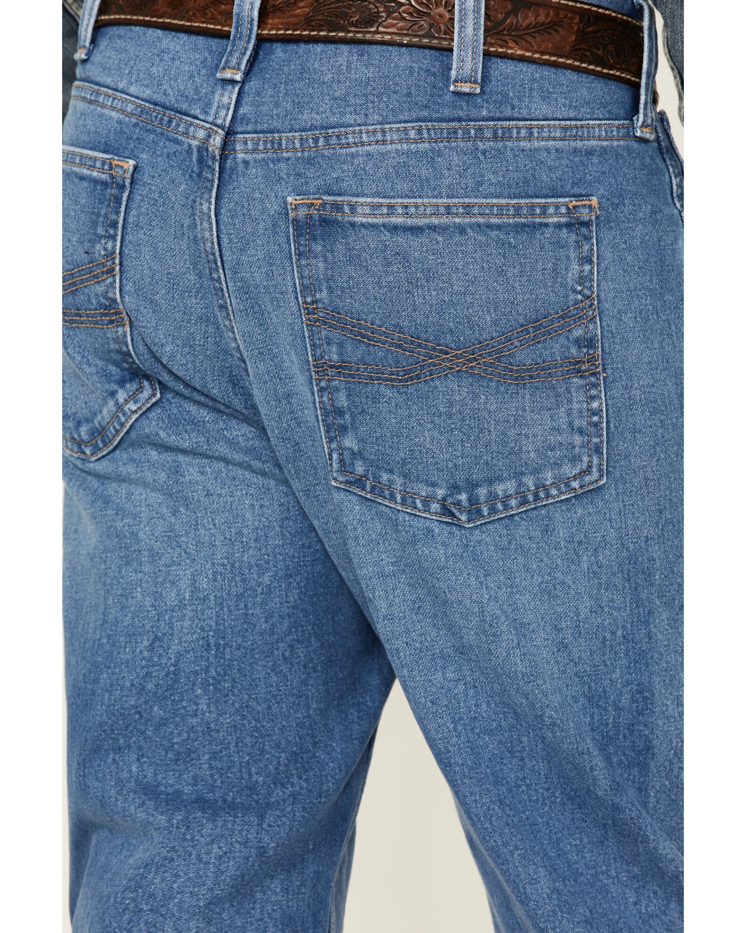 Blue Ranchwear Men's Bronc Rider Light Medium Wash Rigid Regular Straight Jeans 4 Blue Ranchwear Men's Bronc Rider Light Medium Wash Rigid Regular Straight Jeans - Image 4