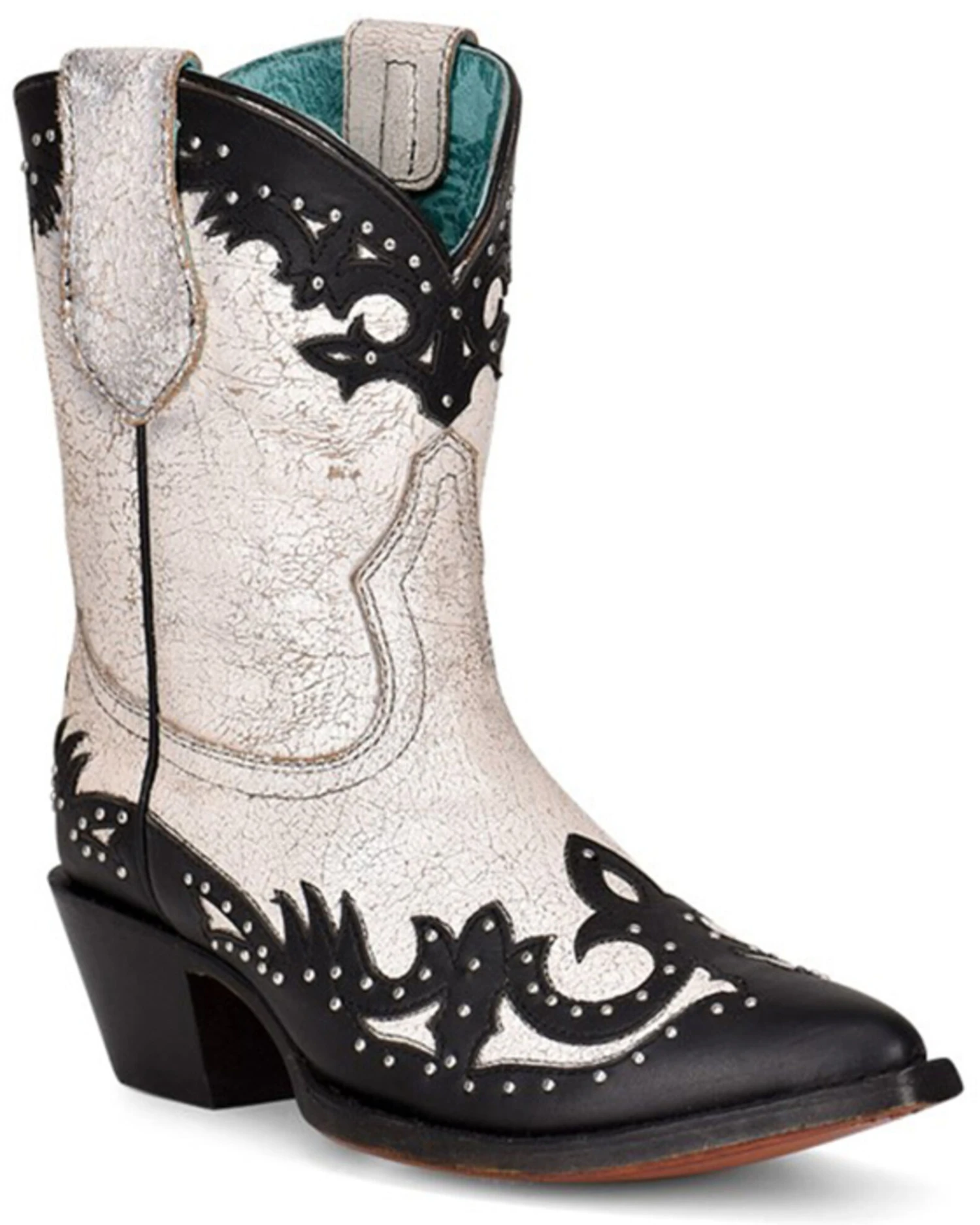 Corral Women's Black Overlay & Studs Western Boots - Pointed Toe 1 Corral Women's Black Overlay & Studs Western Boots - Pointed Toe