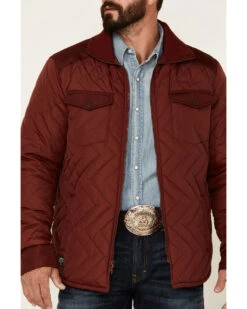 Kimes Ranch Men's Solid Burgundy Skink Zip-Front Quilted Jacket  -Ariat Western Outfitters 2000360308 640 P3