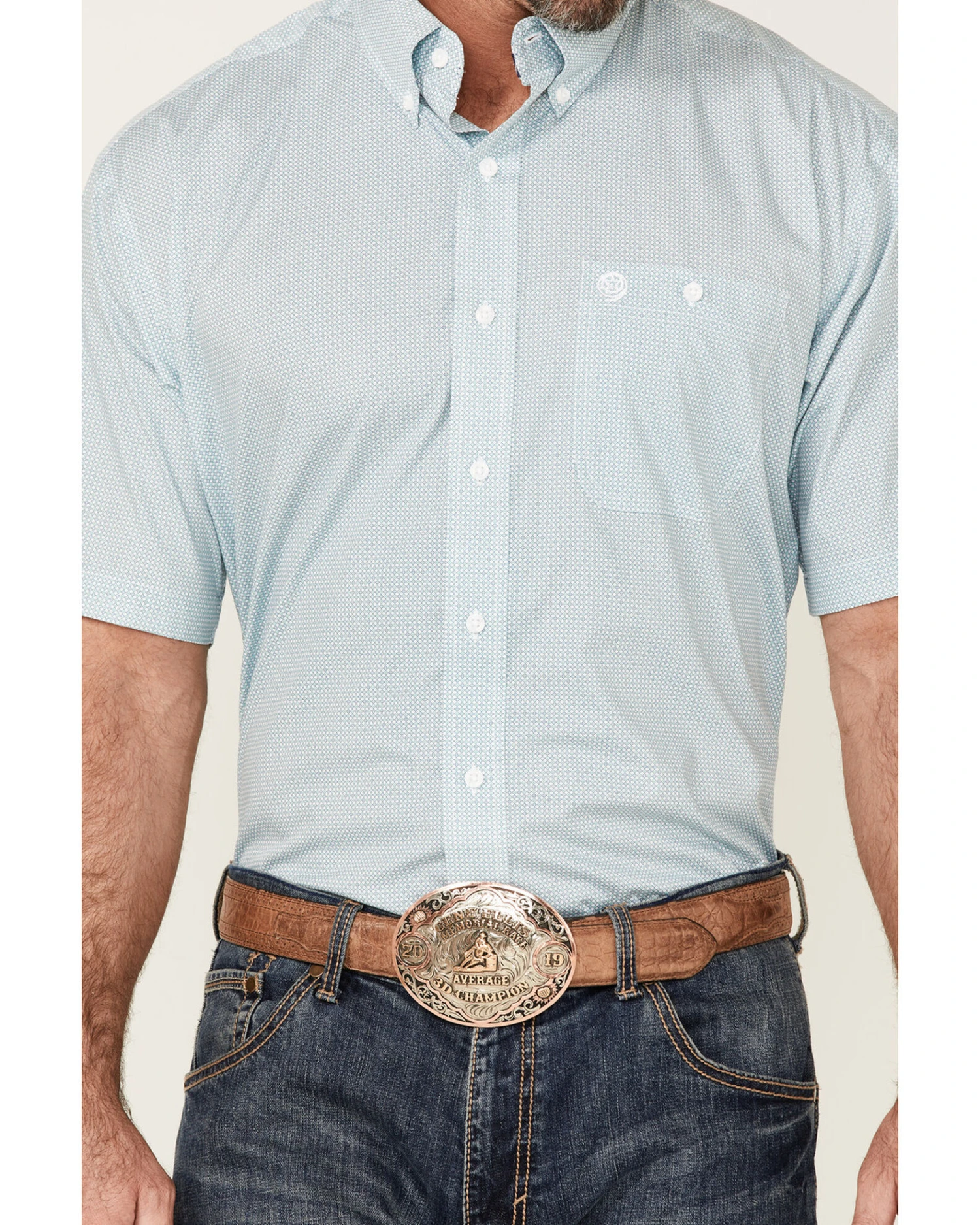 George Strait By Wrangler Men's Short Sleeve Button Down Western Shirt 3 George Strait By Wrangler Men's Short Sleeve Button Down Western Shirt - Image 3