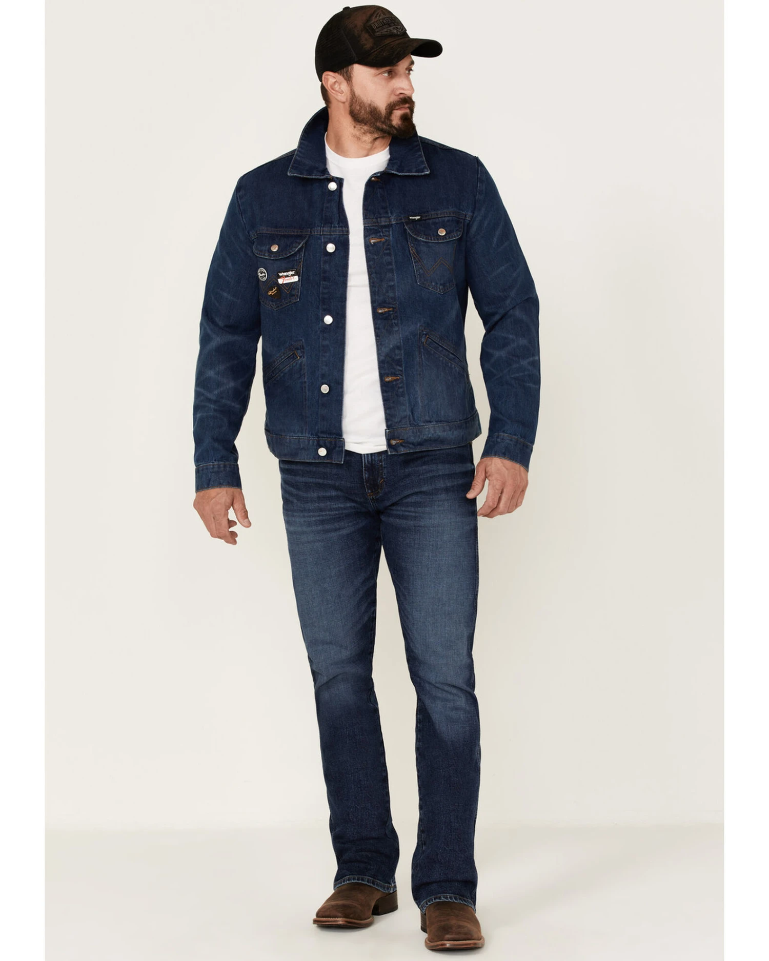 Wrangler X Fender Men's Cowboy Rockstar Patch Denim Jacket 2 Wrangler X Fender Men's Cowboy Rockstar Patch Denim Jacket - Image 2
