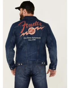 Wrangler X Fender Men's Cowboy Rockstar Patch Denim Jacket 7 Wrangler X Fender Men's Cowboy Rockstar Patch Denim Jacket -Ariat Western Outfitters 2000362151 402 P4