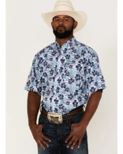 Ariat Men's Ishan Floral Print Short Sleeve Button Down Western ShirtÂ