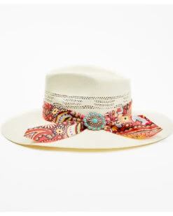 Charlie 1 Horse Women's Chisos Floral Paisley Print Western Straw Hat -Ariat Western Outfitters 2000363950 101 P3