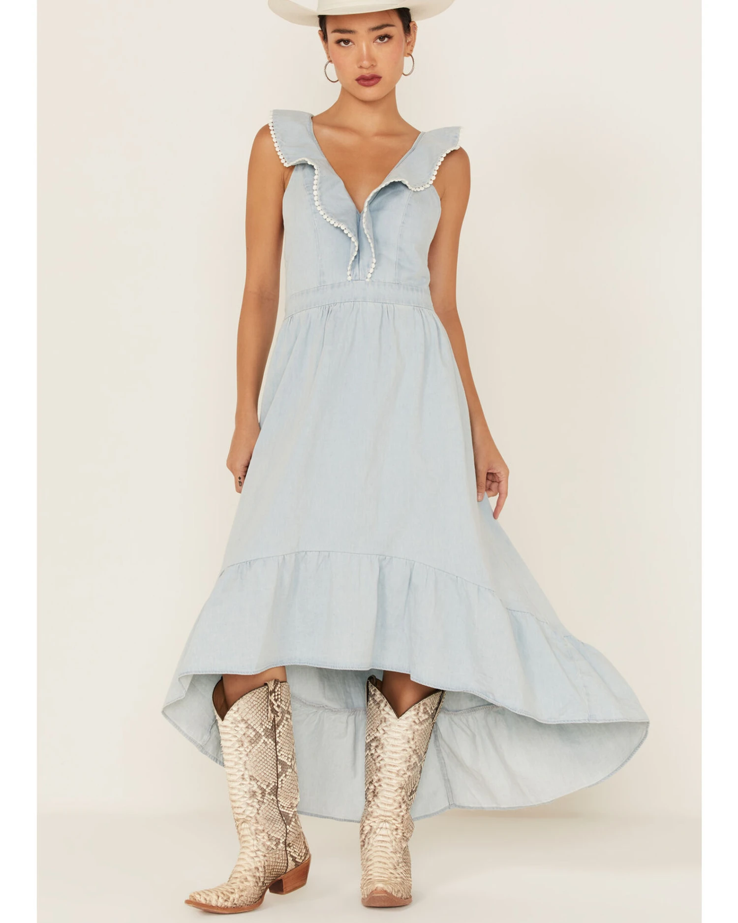 Molly Bracken Women's Ruffle Trim Cross Back Maxi Dress 2 Molly Bracken Women's Ruffle Trim Cross Back Maxi Dress - Image 2