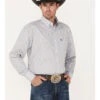 George Strait By Wrangler Men's Long Sleeve Button Down One Pocket Print Western Shirt