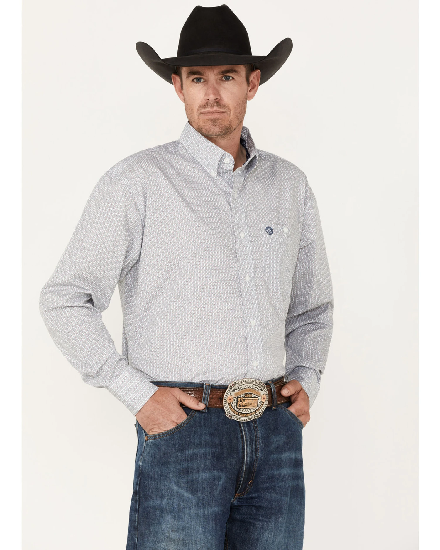 George Strait By Wrangler Men's Long Sleeve Button Down One Pocket Print Western Shirt 1 George Strait By Wrangler Men's Long Sleeve Button Down One Pocket Print Western Shirt