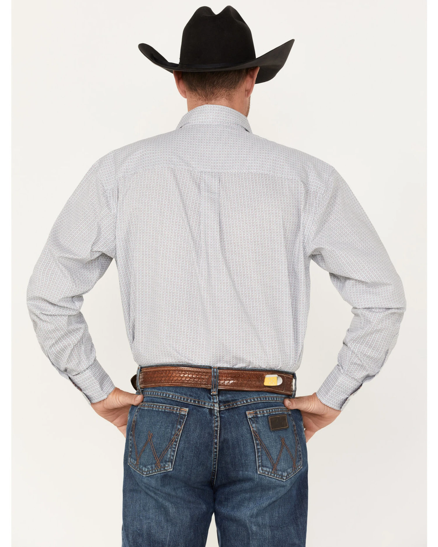 George Strait By Wrangler Men's Long Sleeve Button Down One Pocket Print Western Shirt 4 George Strait By Wrangler Men's Long Sleeve Button Down One Pocket Print Western Shirt - Image 4