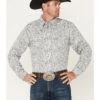 Wrangler Retro Premium Men's Paisley Print Long Sleeve Pearl Snap Western Shirt - Tall 