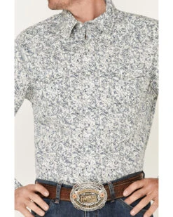 Wrangler Retro Premium Men's Paisley Print Long Sleeve Pearl Snap Western Shirt - Tall  -Ariat Western Outfitters 2000365978 410 P3