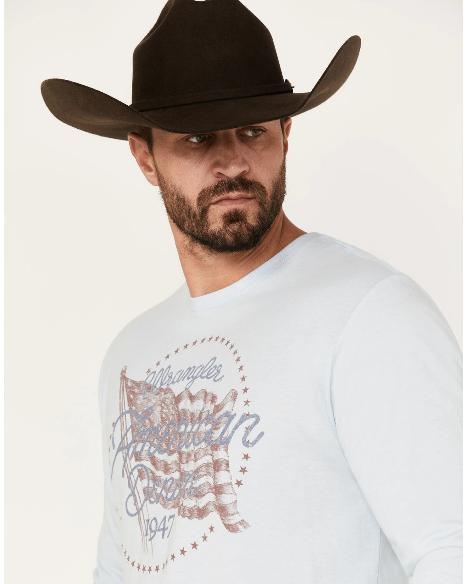 Wrangler Men's American Denim Long Sleeve T-Shirt 2 Wrangler Men's American Denim Long Sleeve T-Shirt - Image 2