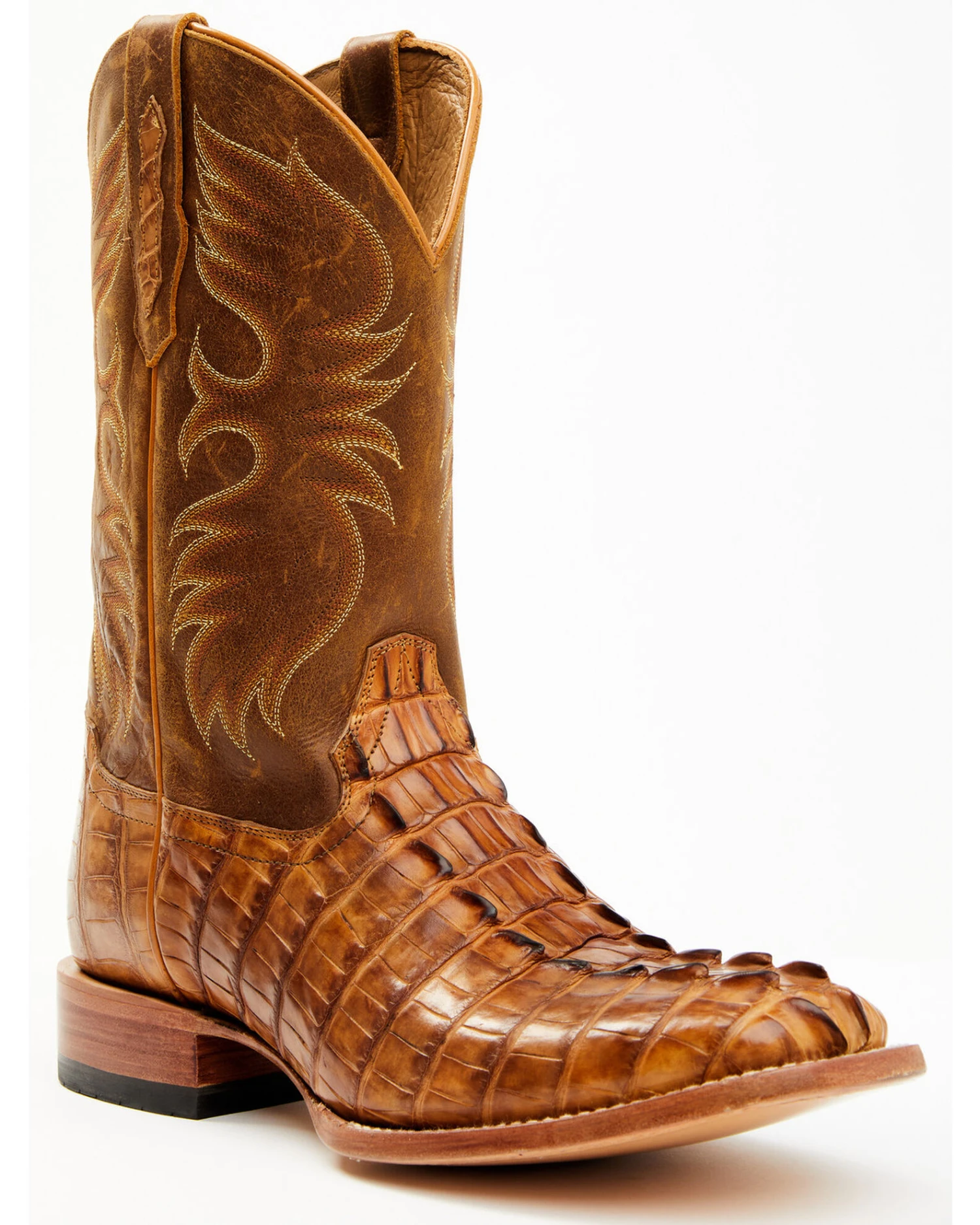 Cody James Men's Caiman Cognac 12" Exotic Western Boots - Broad Square Toe 1 Cody James Men's Caiman Cognac 12" Exotic Western Boots - Broad Square Toe