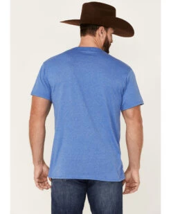 Wrangler Men's Heather Royal Wood Logo Short Sleeve T-Shirt  -Ariat Western Outfitters 2000366582 400 P4