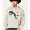 Wrangler Men's 75 Years Heather Gray Horse Graphic Hooded Sweatshirt 