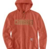 Carhartt Men's Loose Fit Midweight Felt Logo Graphic Hooded Sweatshirt 