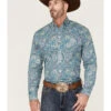 Stetson Men's Paisley Print Long Sleeve Button Down Western Shirt 