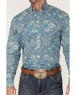 Stetson Men's Paisley Print Long Sleeve Button Down Western Shirt  -Ariat Western Outfitters 2000370654 400 P3