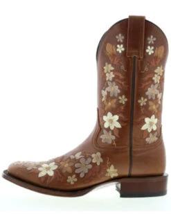 Botas Caborca For Liberty Black Women's Floral Embroidered Western Boots - Square Toe -Ariat Western Outfitters 2000370990 280 P3