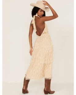 Flying Tomato Women's Floral Lace Halter Tiered Midi Dress -Ariat Western Outfitters 2000372491 110 P4