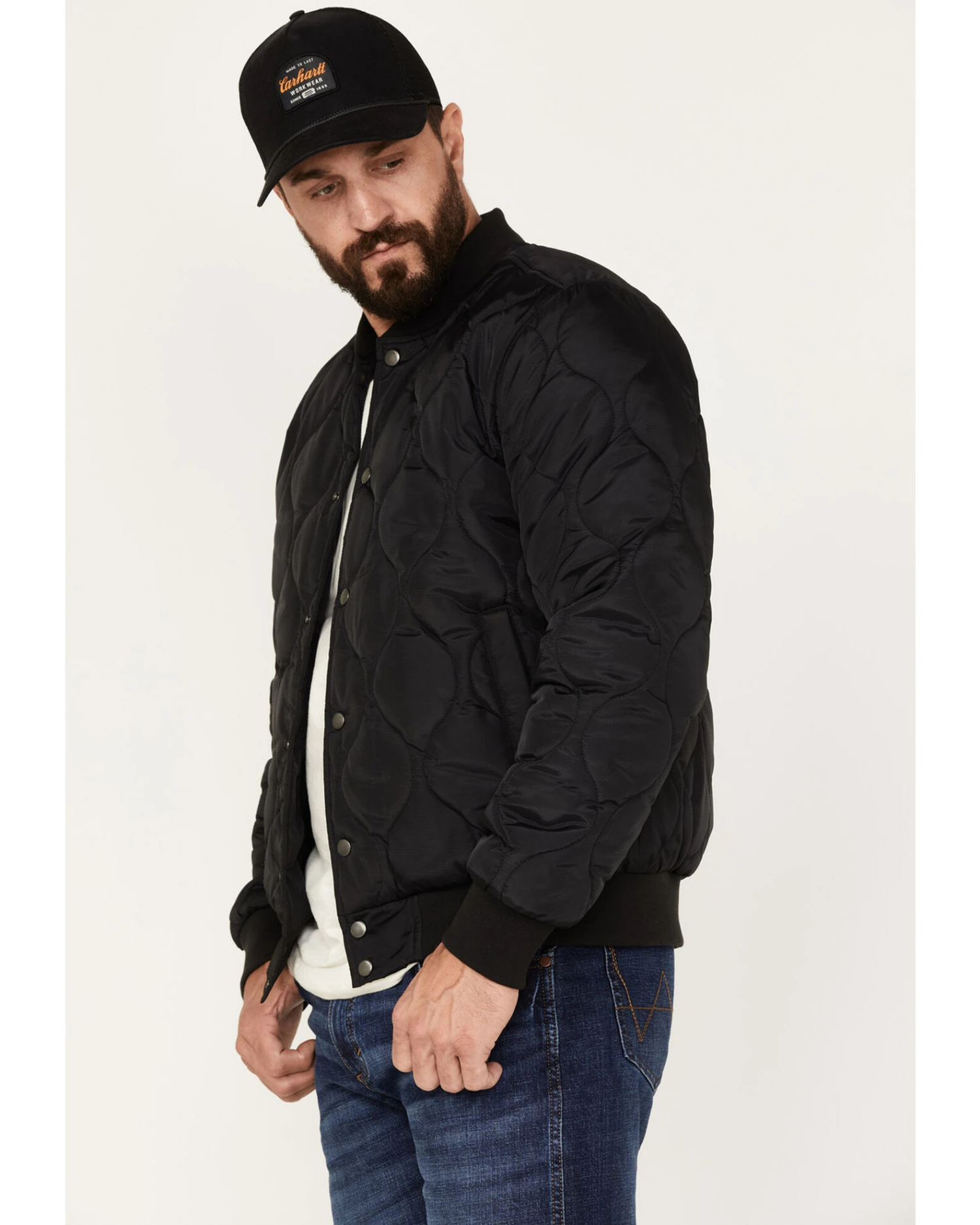 Brixton Men's Dillinger Quilted Bomber Jacket 2 Brixton Men's Dillinger Quilted Bomber Jacket - Image 2