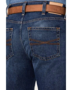 Blue Ranchwear Men's Montana Medium Wash Stackable Straight Stretch Denim Jeans -Ariat Western Outfitters 2000373438 414 P4