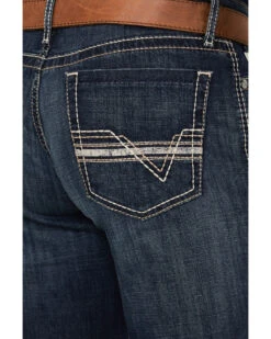 Cinch Men's Grant Dark Stonewash Relaxed Bootcut Stretch Performance Jeans -Ariat Western Outfitters 2000373482 402 P4