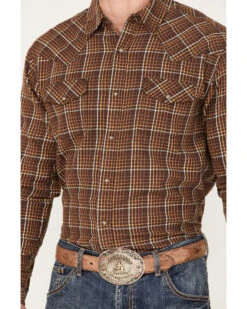 Cody James Men's Rusty Nail Small Plaid Print Long Sleeve Snap Western Flannel Shirt - Big & Tall  -Ariat Western Outfitters 2000374134 220 P3