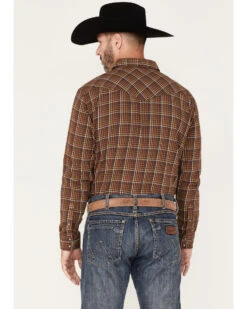 Cody James Men's Rusty Nail Small Plaid Print Long Sleeve Snap Western Flannel Shirt - Big & Tall  -Ariat Western Outfitters 2000374134 220 P4
