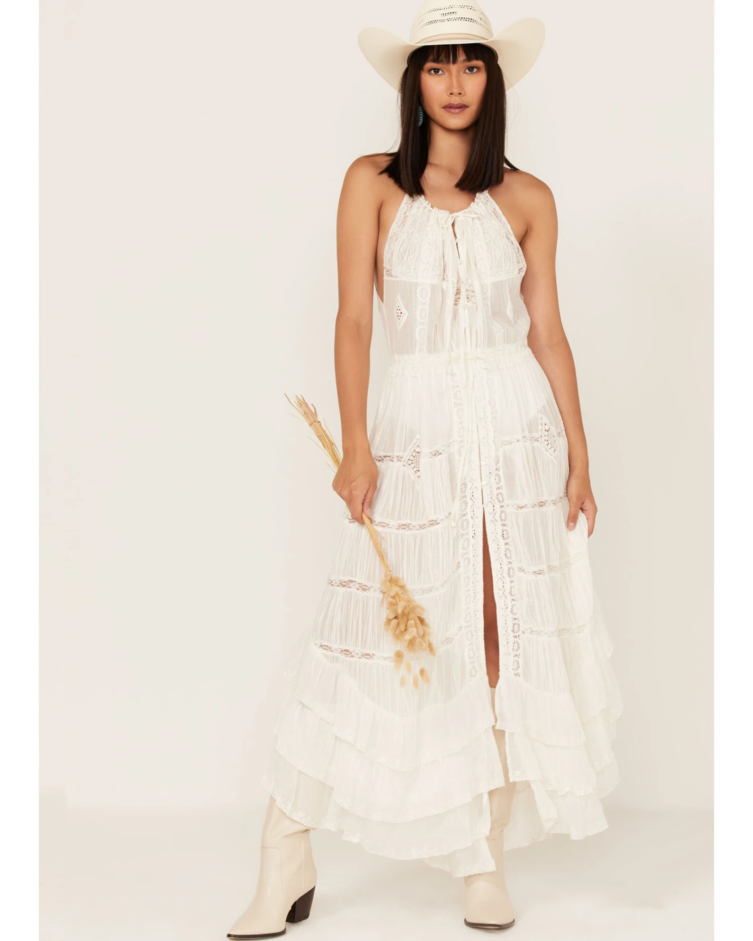 Free People Women's Dolly Ruffle Lace Bodysuit Dress 2 Free People Women's Dolly Ruffle Lace Bodysuit Dress - Image 2