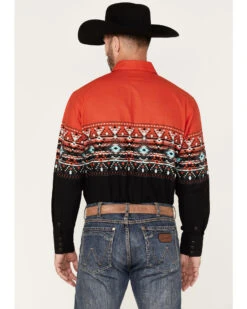 Panhandle Men's Southwestern Boarder Print Long Sleeve Snap Shirt 7 Panhandle Men's Southwestern Boarder Print Long Sleeve Snap Shirt -Ariat Western Outfitters 2000376177 600 P4