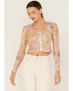 Free People Women's Angelina Floral Print Crop Top
